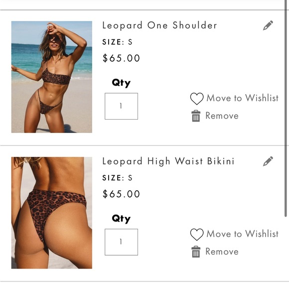 NWT Ark Swim Leopard One Shoulder bikini top (high waisted bottoms available) - Picture 9 of 10